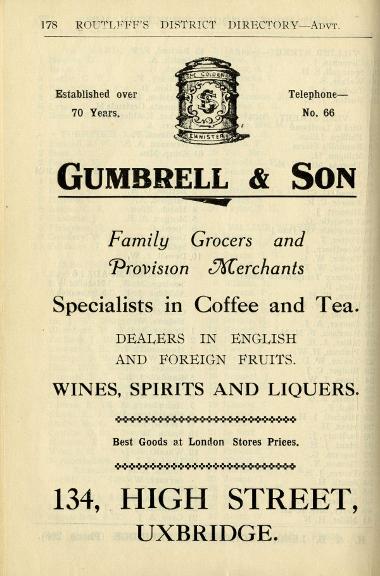 Gumbrell & Son advertisement