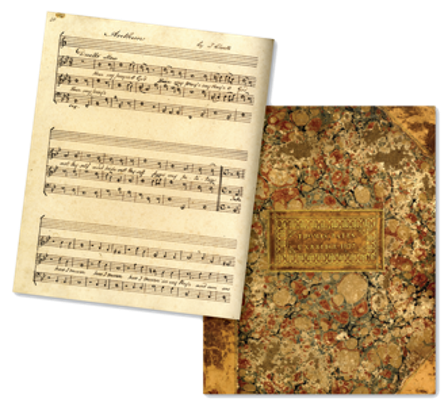 Manuscript music book of Thomas Bates, organist at St Andrews Church, Uxbridge, 1827 