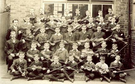 Violin class, Cowley Road Boys’ School, c1905