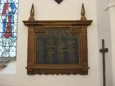 Wooden Plaque - Men of Harefield - at St Mary the Virgin Church