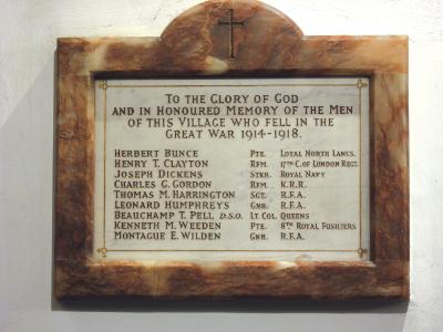 Plaque at St Giles Church
