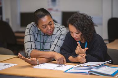 Picture of a woman and her tutor