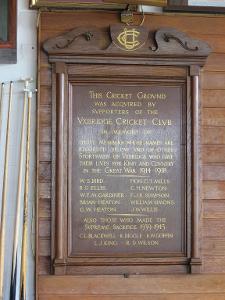Wooden Tablet at Uxbridge Cricket Club