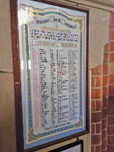 Roll of Honour at Emmanuel Church