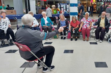 People playing Boccia