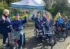 The council's dementia friendly cycling group, members and carers enyoying the new accessible cycles