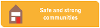 Council Strategy - Strong communities icon with text