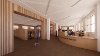 CGI image of how the relocated Uxbridge Library reception/front desk would look