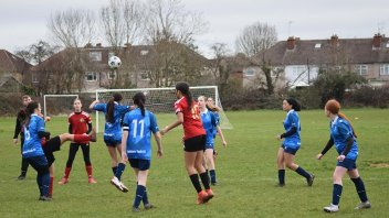 Young girl footballers from Wealdstone FC 