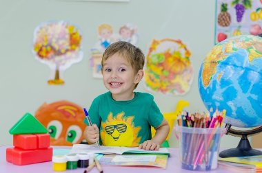 Young boy in primary school setting