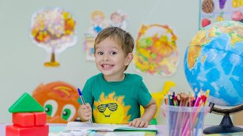 Young boy in primary school setting