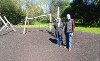 Cllr Jonathan Bianco and Cllr Eddie Lavery open the new playground at Cranford Park