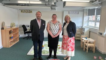 Cllr Jonathan Bianco, Headteacher Nicky Bulpett and Cllr Susan O'Brien