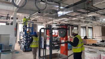 Mechanical and engineering works in the gym of the new Platinum Jubilee leisure centre in West Drayton