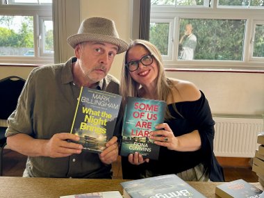 Authors Mark Billingham and Fiona Cummins at the Hillingdon Libraries Crime Festival