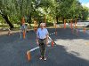 Cllr Lavery at the newly refurbished Fassnidge Park outdoor gym