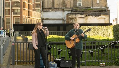 Singers performing at the first Old Vinyl Factory in Hayes