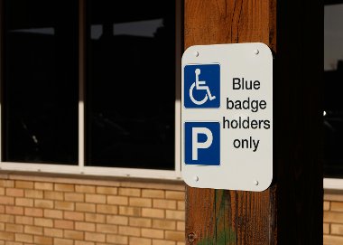Blue badge parking sign