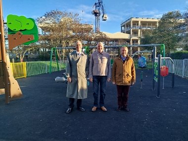 Cllrs Edwards, Bianco and Lavery visit the new accessible playground in Yiewsley Rec