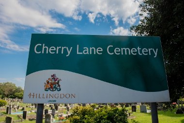 Cherry Lane Cemetery sign GV