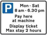 Pay and display sign