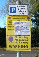 parking suspensions sign