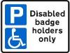Disabled parking bay sign