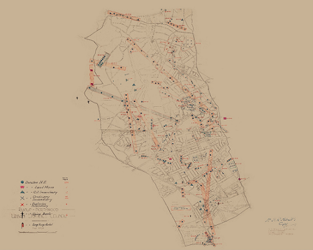 A map of Ruislip and Northwood showing sights of bombings