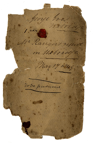 William Ranger's Report, 1849 (U/UBH/1/1)