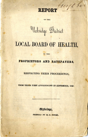 Uxbridge Local Board of Health Report 1885 (O/UBH/4/1)