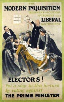 Poster illustrating the treatment that was happening behind prison walls
