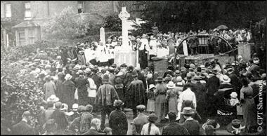 The consecration of Harlington war memorial (undated). © CPT Sherwood