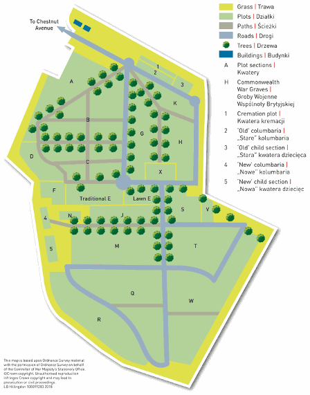 Northwood Cemetery map polish air force