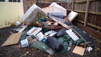 One of the many messes left by serial fly-tipper Dean Stanley