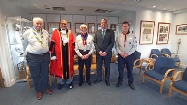 Bob Beeston is presented with the Civic Medal