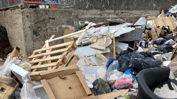 A pile of rubbish dumped by Patrick Stokes at Harefield Civic Amenity Site without paying