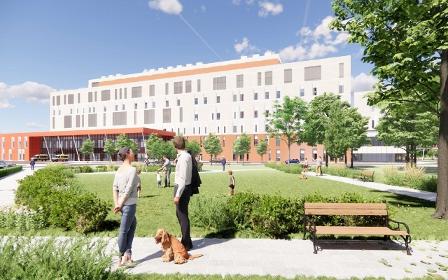 Proposed front elevation of the new Hillingdon Hospital