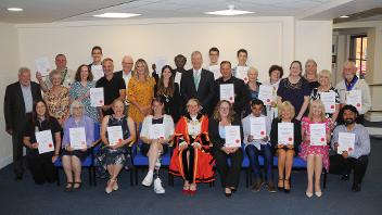 Group photo of all the Hillingdon Community Award winners 2022